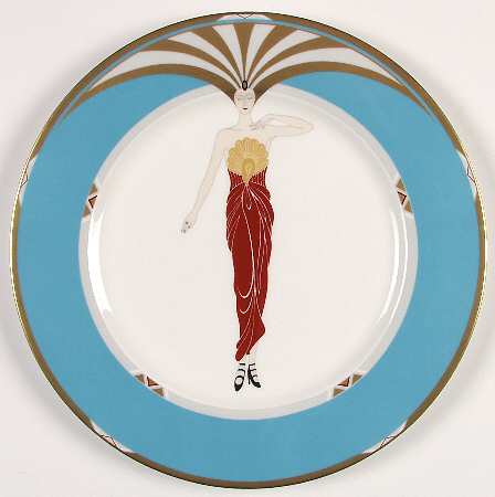 Erte' Plates Le Soleil-Turquoise - No Box