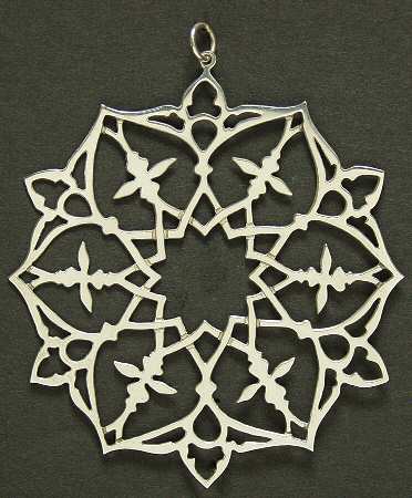 Snowflake-Sterling Silver 1985-Snowflake 15th C. Ceramic Tile - Boxed