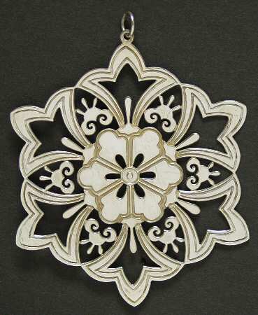 Snowflake-Sterling Silver 1987-Snowflake-Japanese Textile - Boxed