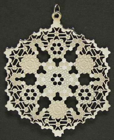 Snowflake-Sterling Silver 1991-Snowflake Honeycomb Quilt - Boxed