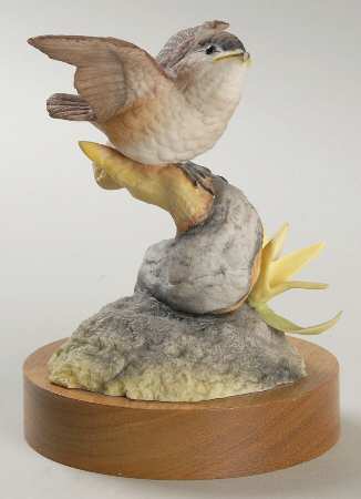 Bird-Porcelain Figurine Fledgling Tufted Titmouse - No Box