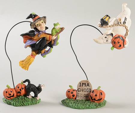 Creepy Hollow Flying Witch And Ghost Set/2 - No Box