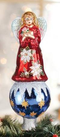 Tree Toppers Poinsettia Angel Tree Topper - Boxed