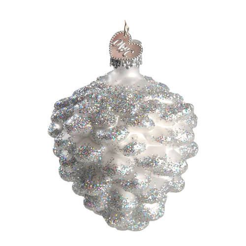 Trees & Cones & Wreaths Silver Snowy Cone Heavy Glitter - No Box