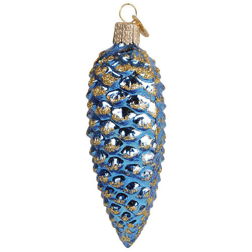 Trees & Cones & Wreaths Shimmering Cone-Blue - No Box