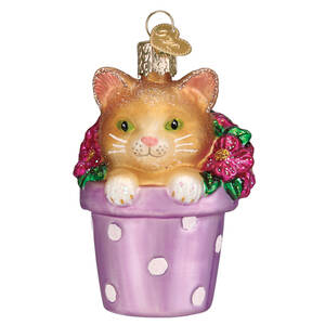 Animals Kitten In Flower Pot - Nb664, No Box