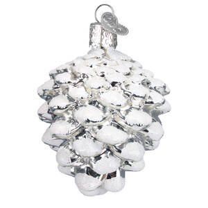 Trees & Cones & Wreaths Snow-Capped Silver Snowy Cone - No Box