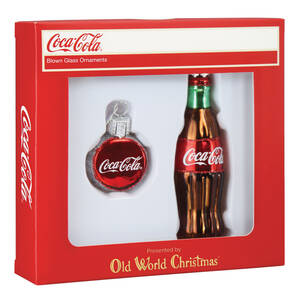 Old World Christmas Coca Cola Bottle Set - With Box Bx3419