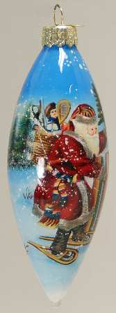 Inside Art Santa On Snowshoes - With Box Bx720