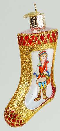 Inside Art Drummer Boy On Stocking - With Box Bx1216