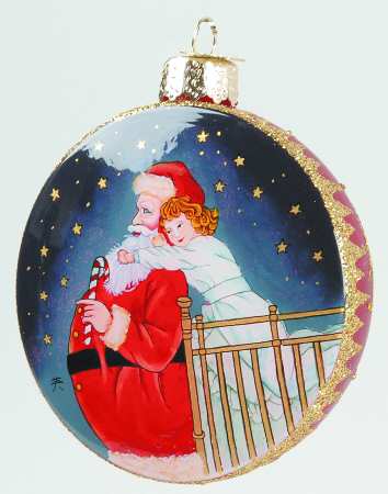 Inside Art Hanging On To Santa - With Box Bx961