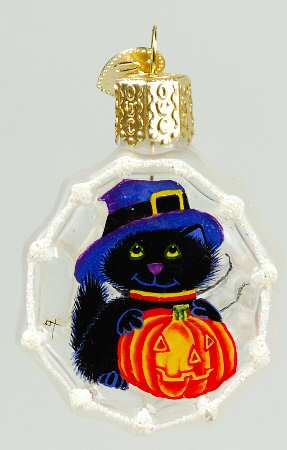 Inside Art-Halloween Cat With Pumpkin Spider Web - Boxed