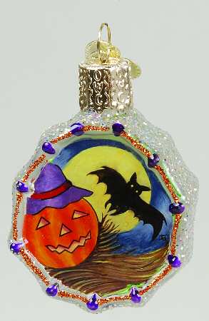 Inside Art-Halloween Pumpkin With Bat Spider Web - Boxed