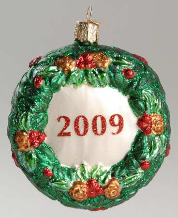 Dated Ornaments 2009 Holiday Wreath - No Box