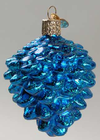 Trees & Cones & Wreaths Brilliant Pine Cone-Blue - No Box