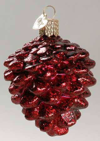 Trees & Cones & Wreaths Brilliant Pine Cone-Red - No Box