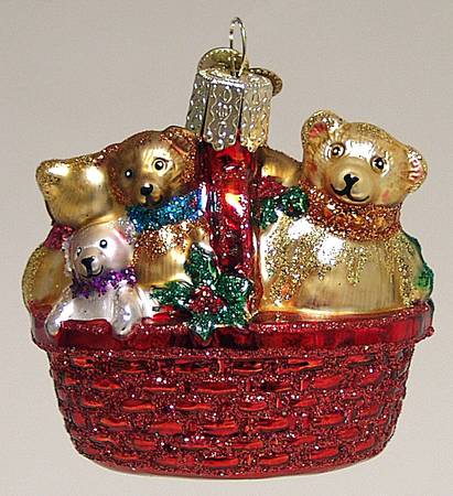 Fun and Games Basket Of Teddies - No Box