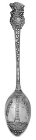 Manchester Souvenir Spoon Buffalo-Mckinley Monument - No Box