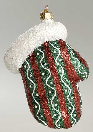 Marvelous Mittens Green Striped Mitten - No Box