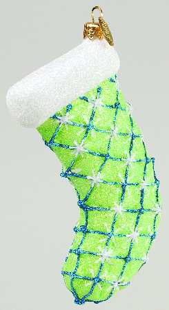 Mattarusky Ornaments Stocking-Green Star - Boxed