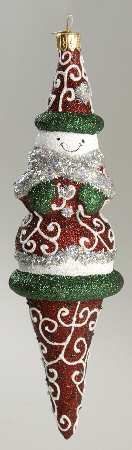 Mattarusky Ornaments Charlie On Cone Red Filigree - No Box