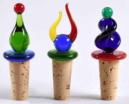Museum of Fine Arts Boston Souvenirs Venetian Glass Stoppers-Set Of 3 - With Box