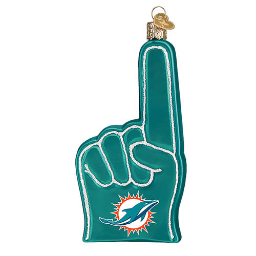 NFL Ornaments Miami Dolphins Foam Finger - Boxed
