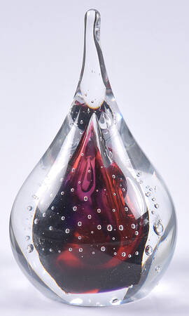 Art Glass Figurines & Paperweights Teardrop-Red With Air Bubbles - No Box