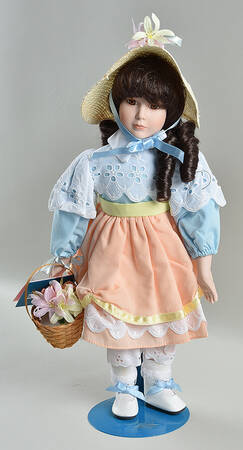 Marian Yu Doll Flower Basket And Straw Hat - No Box