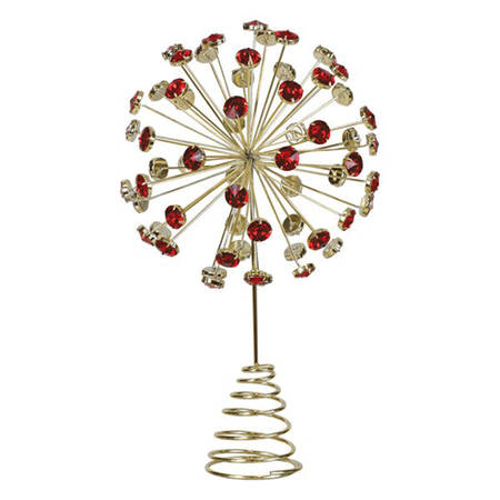 Metal Tree Toppers Red Crystal Burst - No Box