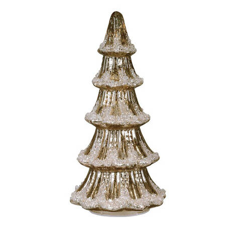 Christmas Figurals Gold Mercury Glass Tabletop Tree - No Box