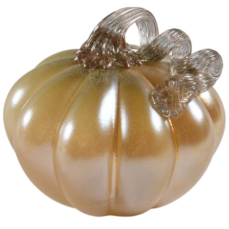 Art Glass Pumpkins Champaghe Matte - No Box
