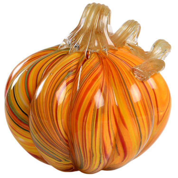 Art Glass Pumpkins Peacock Glass - No Box