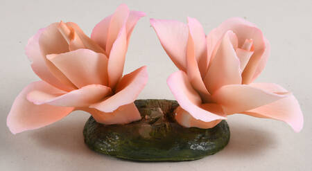 Capodimonte Flowers Double Pink Roses - No Box
