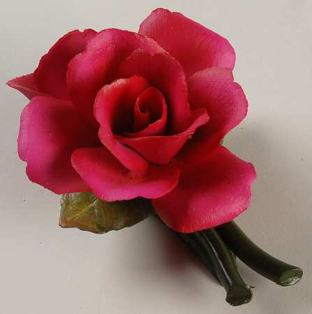 Capodimonte Flowers Fuschia Rose - No Box