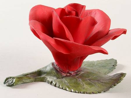 Capodimonte Flowers Single Red Rose - No Box