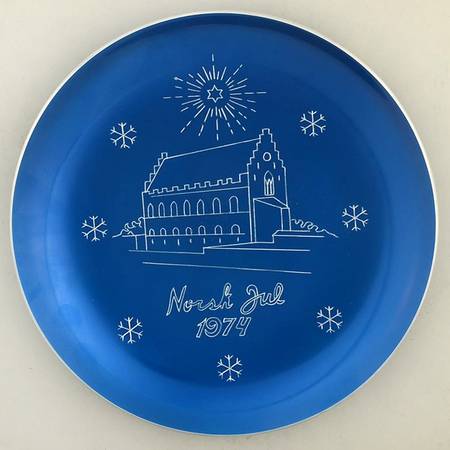 Christmas Plate Haakon's Hall-Blue - No Box
