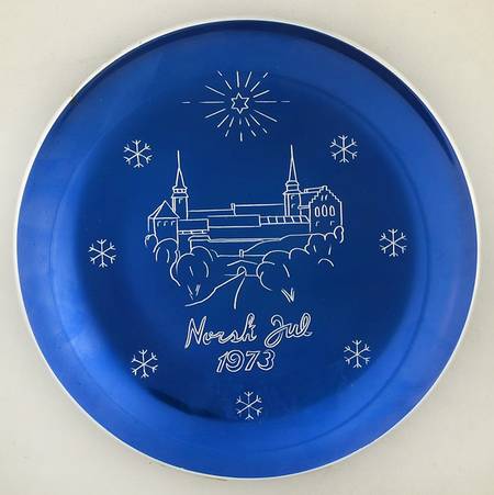 Christmas Plate Akershus Castle-Blue - No Box