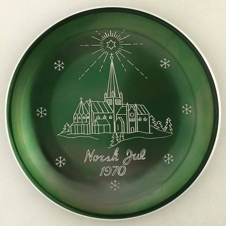 Christmas Plate Indaros Cathedral-Green - No Box