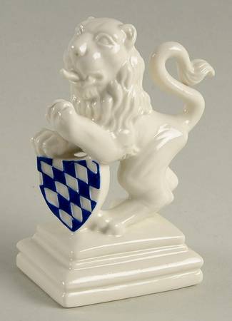 Nymphenburg Figurine Lion With Shield-Left Paw Up - No Box