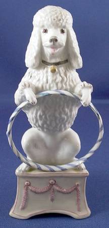 Nymphenburg Figurine Poodle With Hoop - No Box