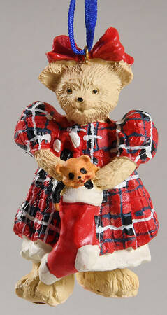Muffy Vanderbear Collection Ornament Muffy Red Flannel - With Box