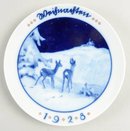 Ohme Christmas Plate Deer In The Snow - No Box