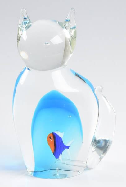 Oggetti Figurines By Elio Raffaeli Cat With Fish  - No Box