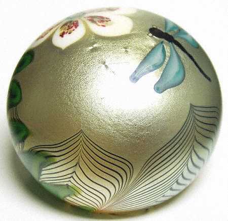 Orient & Flume Paperweight Dragonfly With Tiger Lily - Boxed