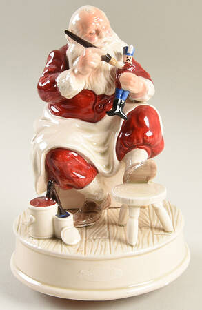 Santa Music Boxes Painting A Toy Soldier - No Box