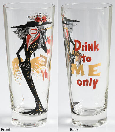 Kitsch Funny Cartoon Glass Drink To Me Only-12oz - No Box