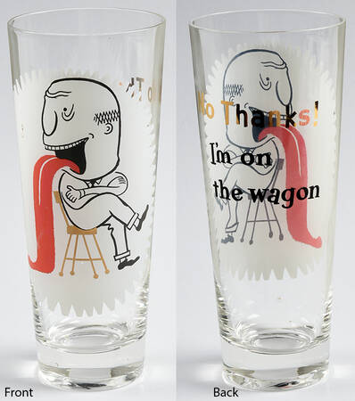 Kitsch Funny Cartoon Glass No Thanks I'm On The Wagon-12oz - No Box