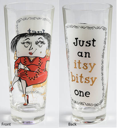 Kitsch Funny Cartoon Glass Just An Itsy Bitsy One-12oz - No Box