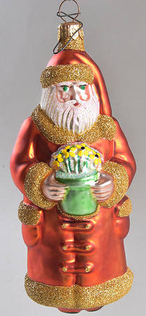 Patricia Breen Ornament Trustee Garden Santa-With Daisies - No Box